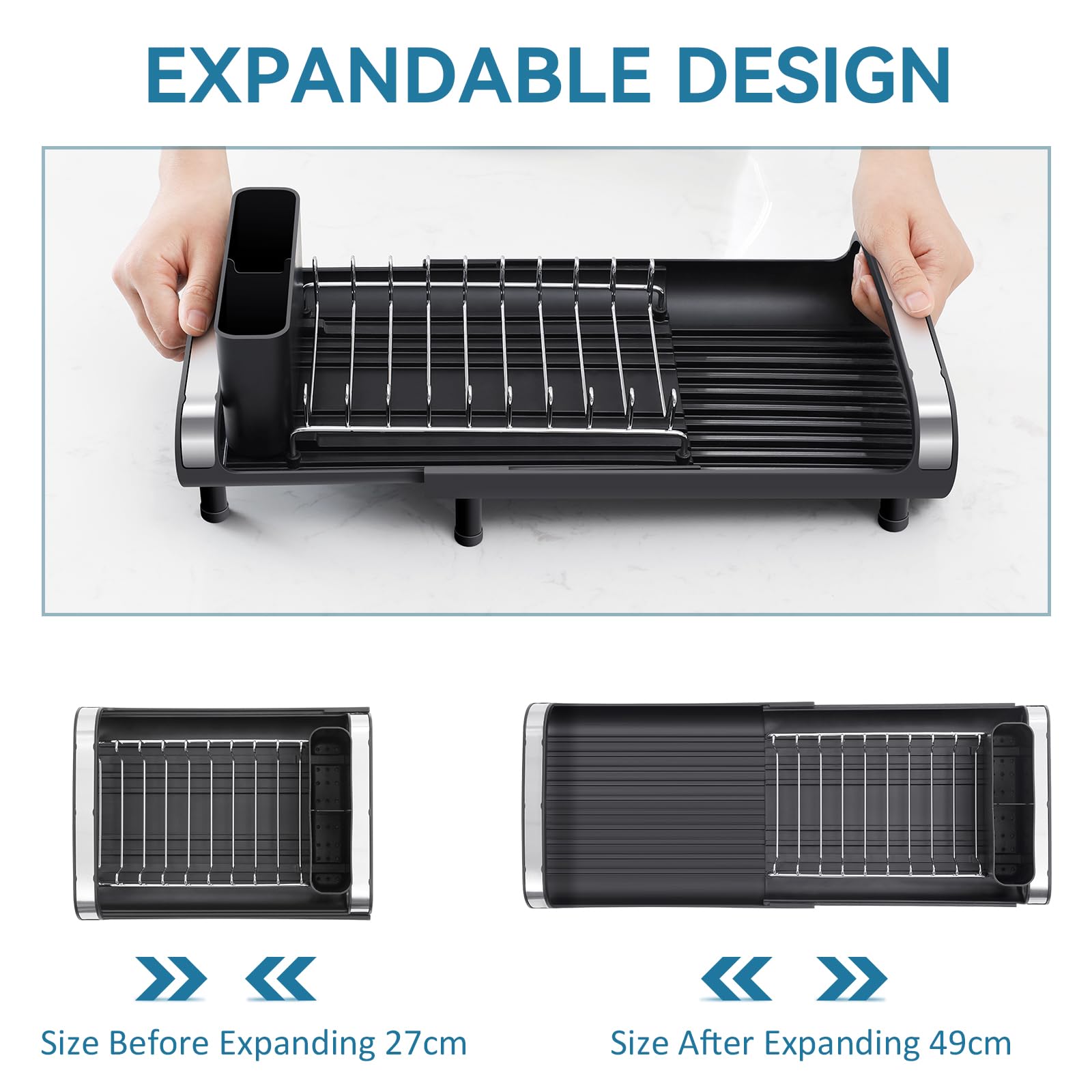 TOOLF expanded length demonstrating extra capacity for plates and cups
