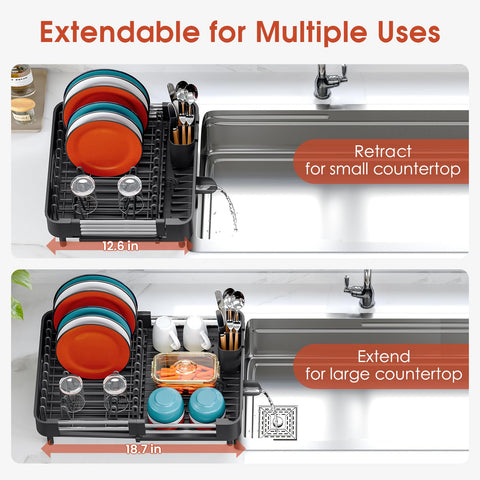 TOOLF expanded length showing extra drying space and flexible adjustment benefit