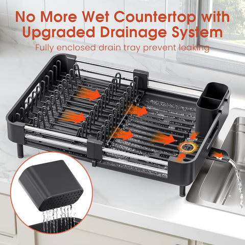 TOOLF rubber non-slip feet protecting countertop and stabilizing the rack