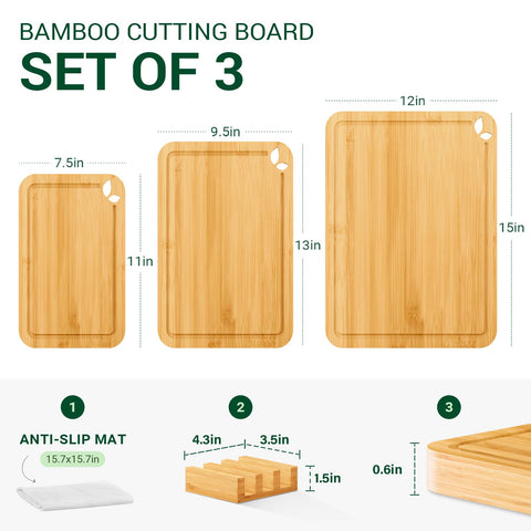 Toolola close-up bamboo grain texture, durable knife-friendly surface benefit