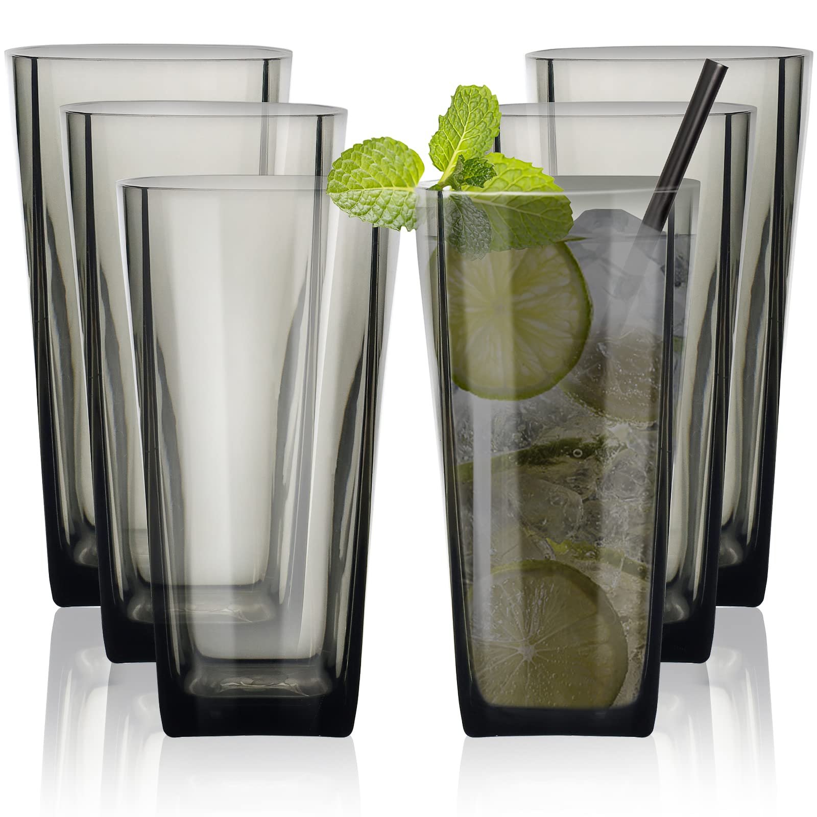 Top-spring front view of grey 20 oz tumbler set showing modern look and safety