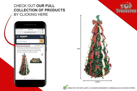 Top Treasures tree in living room lifestyle display showing space-saving elegance and warmth