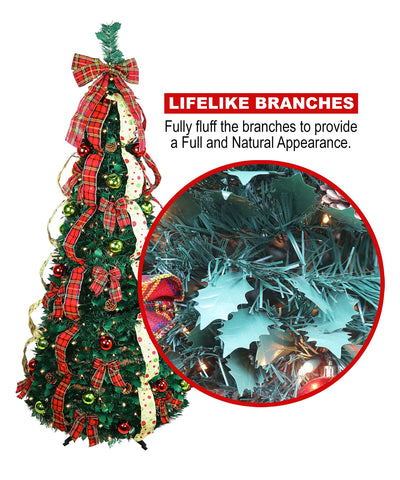 Top Treasures storage bag with folded tree showing compact packing and easy storage