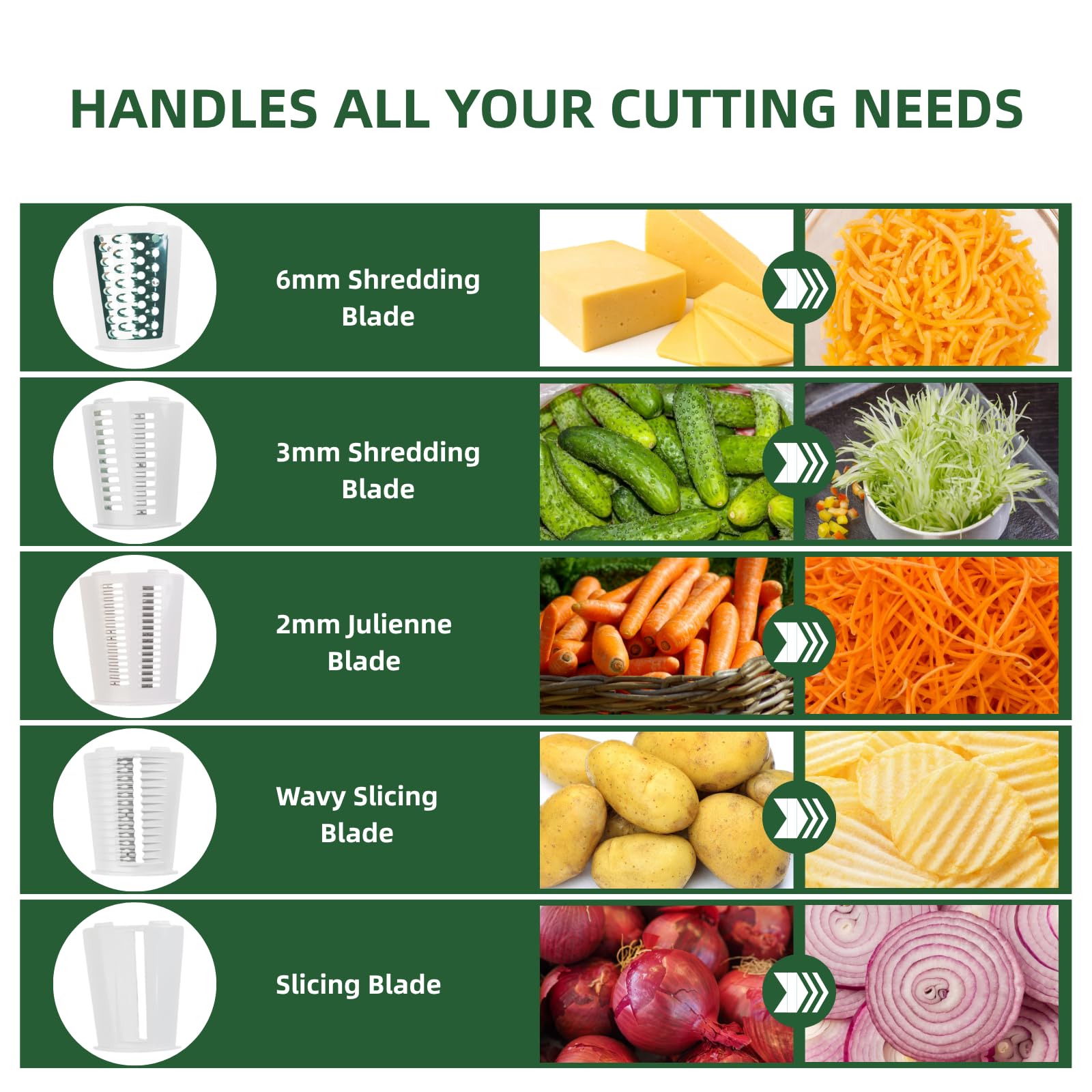 TOPAA slicing carrots showing even vegetable ribbons for salads