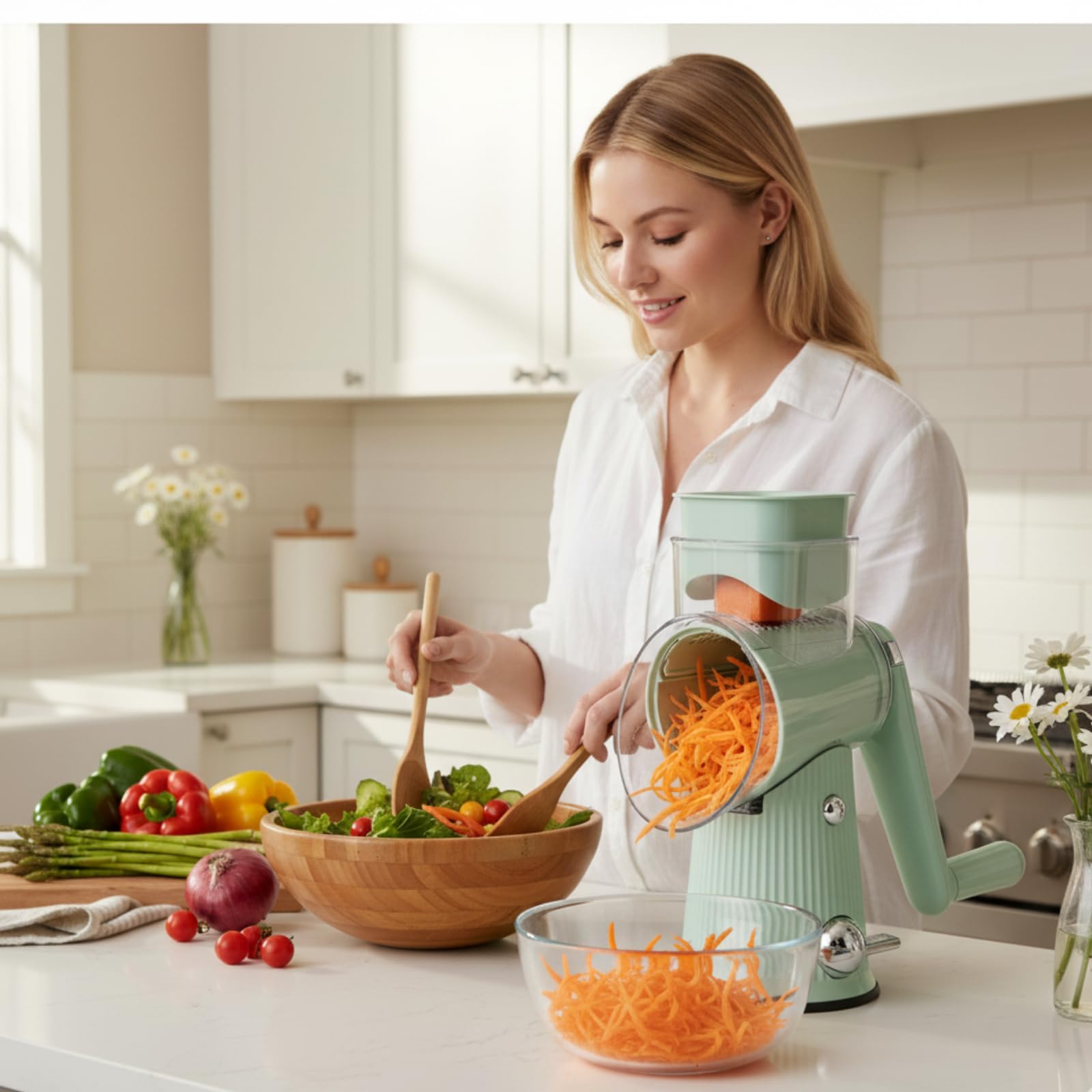 TOPAA suction base pressed to countertop demonstrating stability and anti-slip benefit