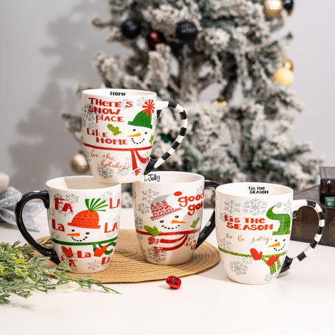 Topadorn Christmas hat mug side view showing sturdy handle and comfortable grip benefit