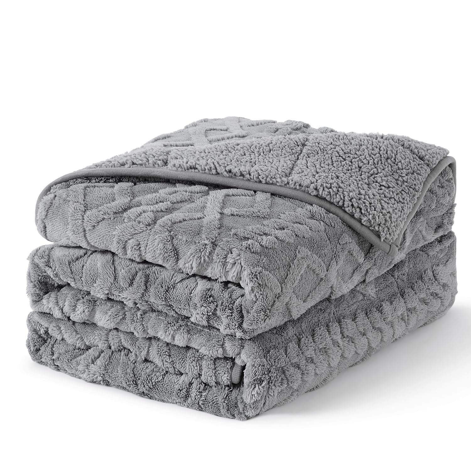 Topblan blanket front view showing cable-knit and cozy appearance for stylish comfort