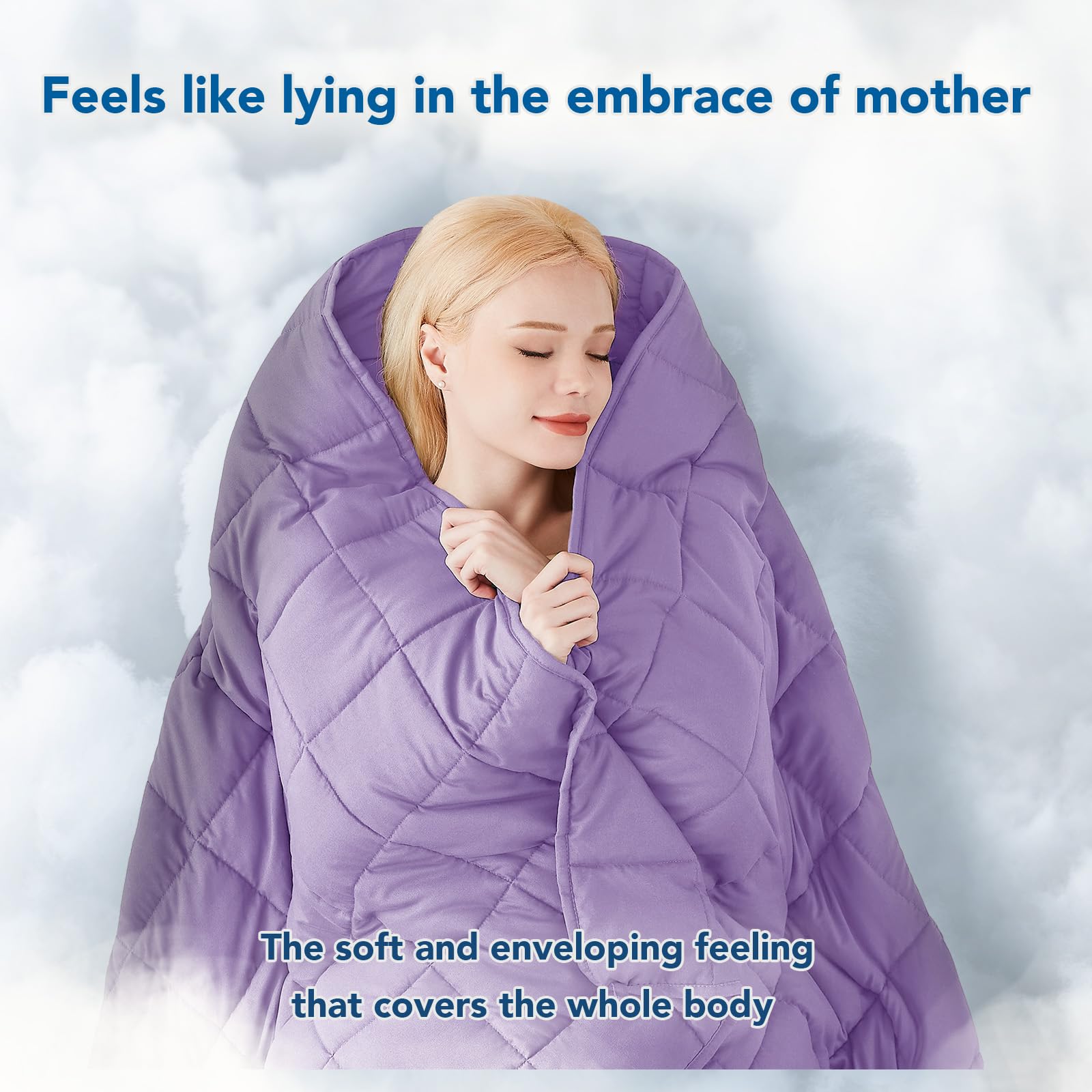 Topcee blanket laid on queen bed shows full coverage and comfort benefit