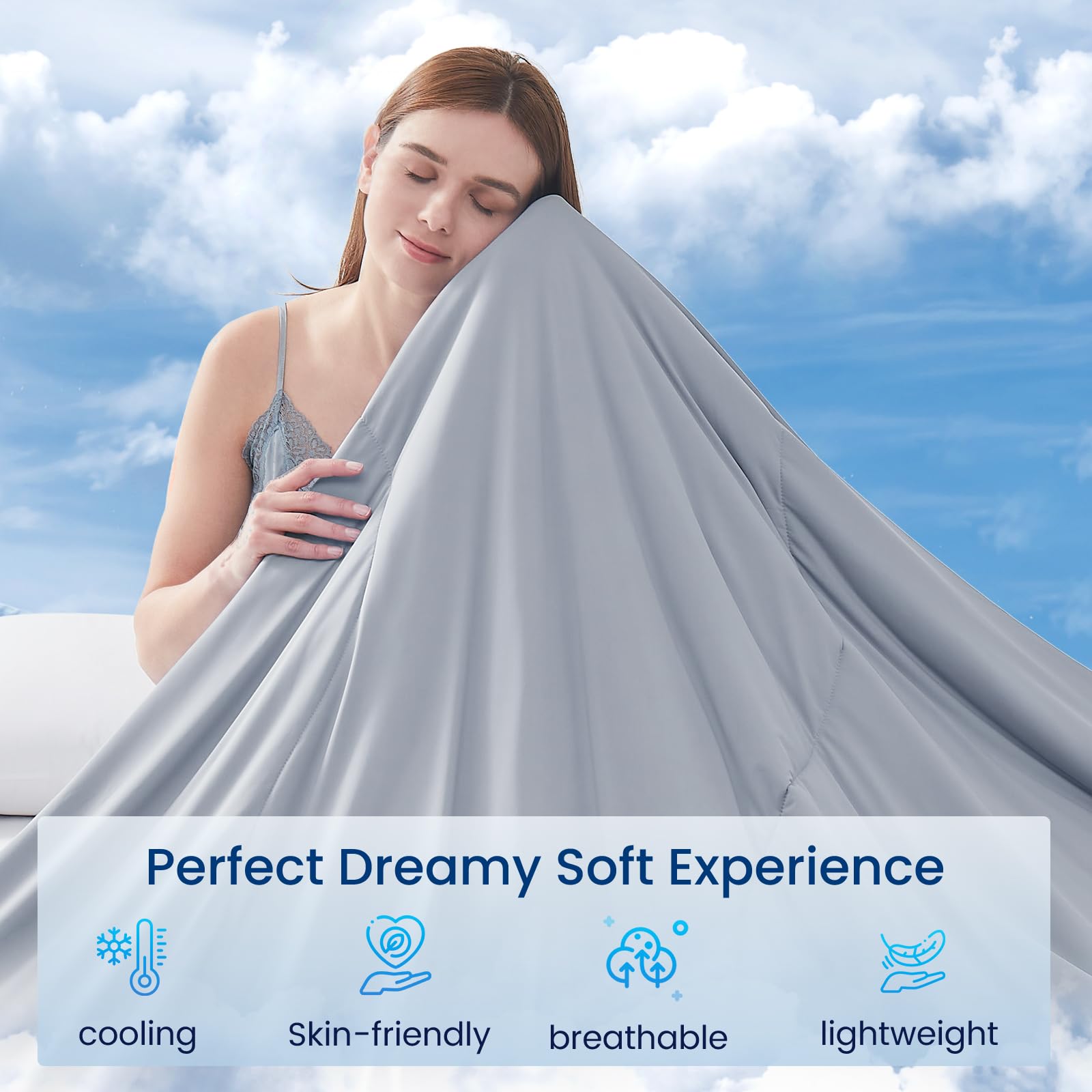 Topcee silk fill cross-section highlighting natural loft and airflow benefit