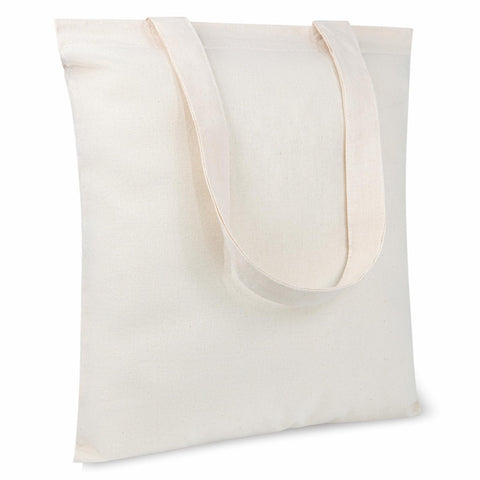 TOPDesign front view of 20-pack tote bags showing quantity and natural cotton — practical storage