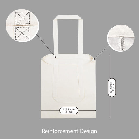 TOPDesign tote beside a book to show size and suitability for books or small groceries
