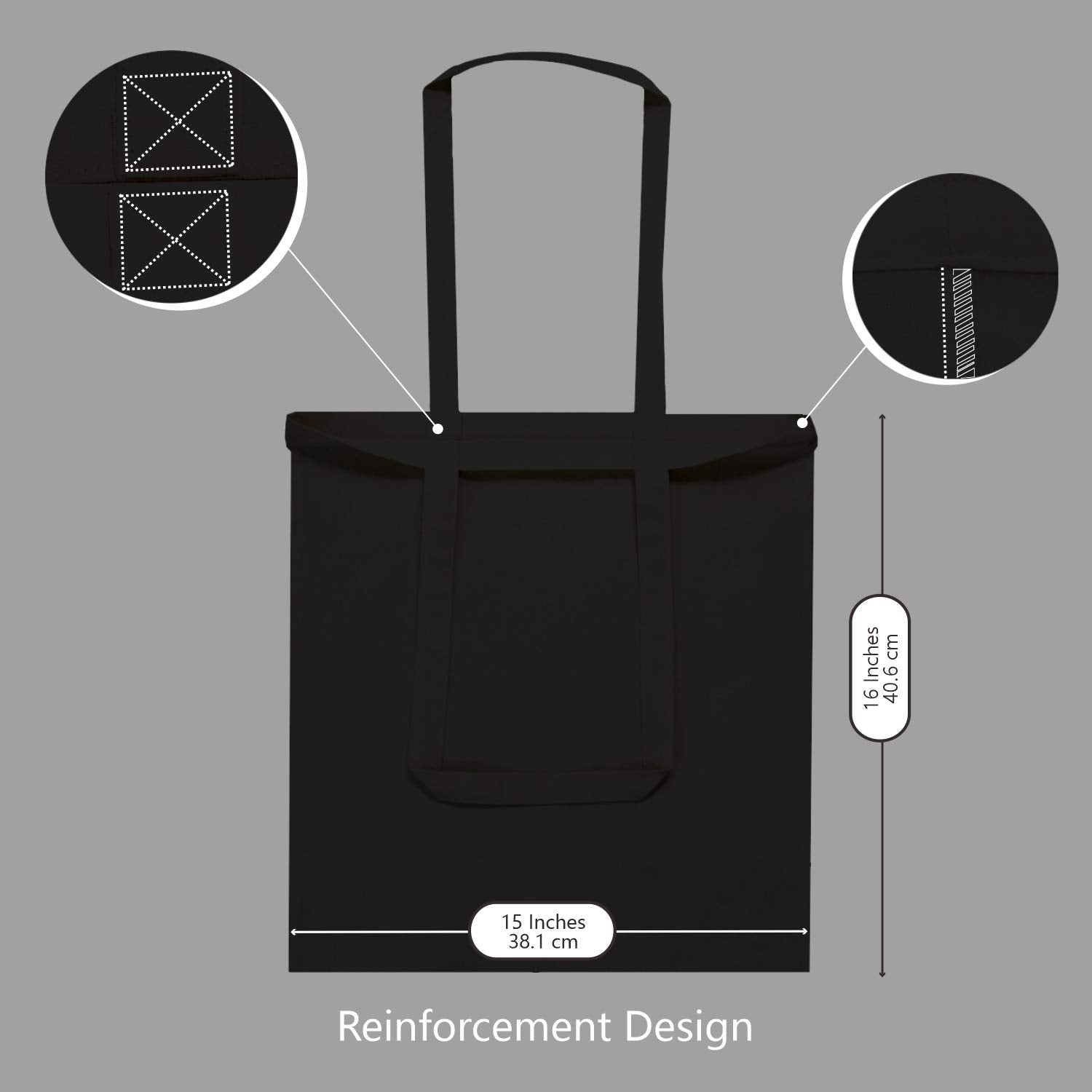 TOPDesign stack of twelve black totes showing pack quantity and storage convenience