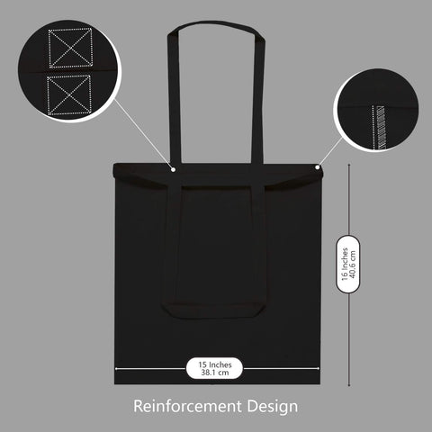 TOPDesign stack of twelve black totes showing pack quantity and storage convenience