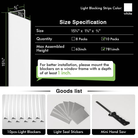 Toperblinds joined strips demonstrating height extension up to 78 inches for taller windows benefit