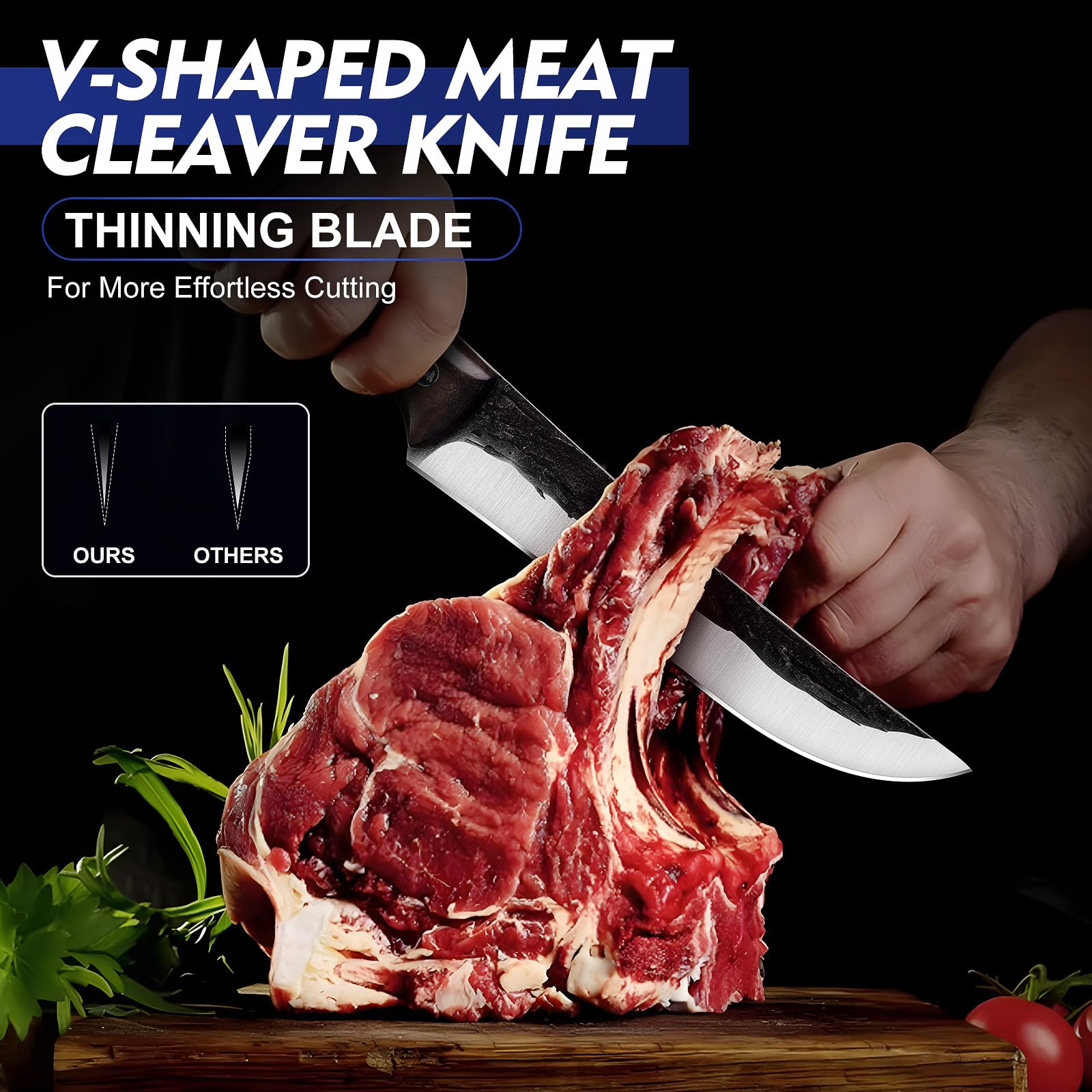 Topfeel hammered blade close-up showing textured nonstick finish and durability