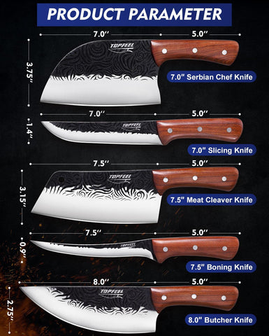 Topfeel gift box presentation with knives arranged neatly for gifting and storage