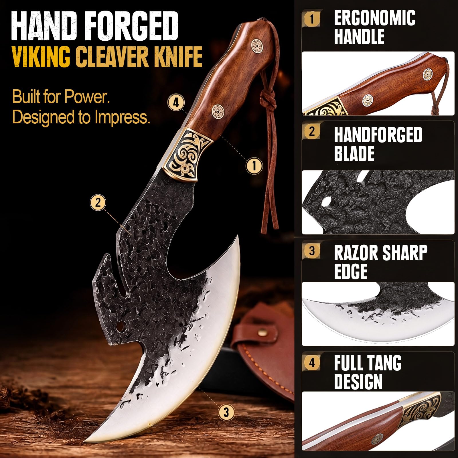 Topfeel close-up of hammered blade texture that reduces sticking and improves slicing