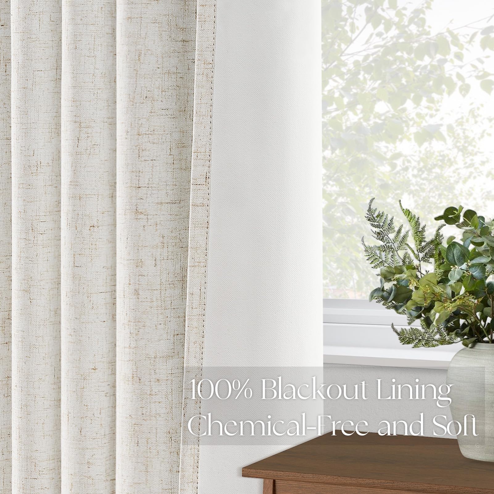 Topfinel curtains installed in living room showing room darkening and thermal comfort benefit