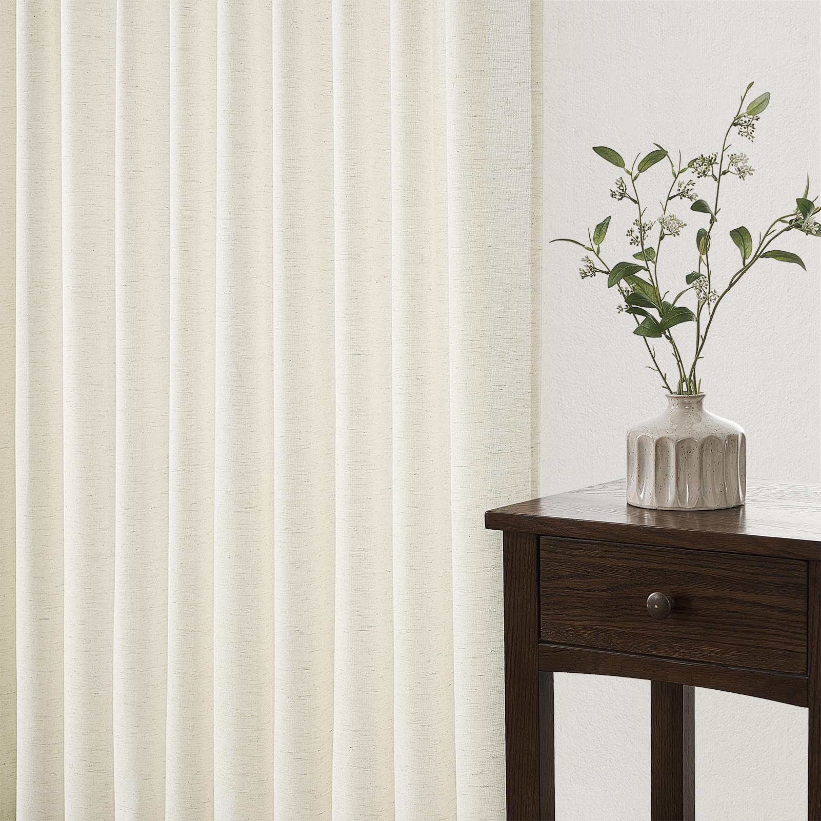 Topfinel curtain installed in living room demonstrating airy light filtering and ambiance