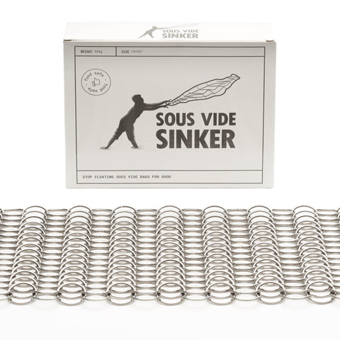 TopHat sinker beside vacuum-sealed bag illustrating compatibility benefit