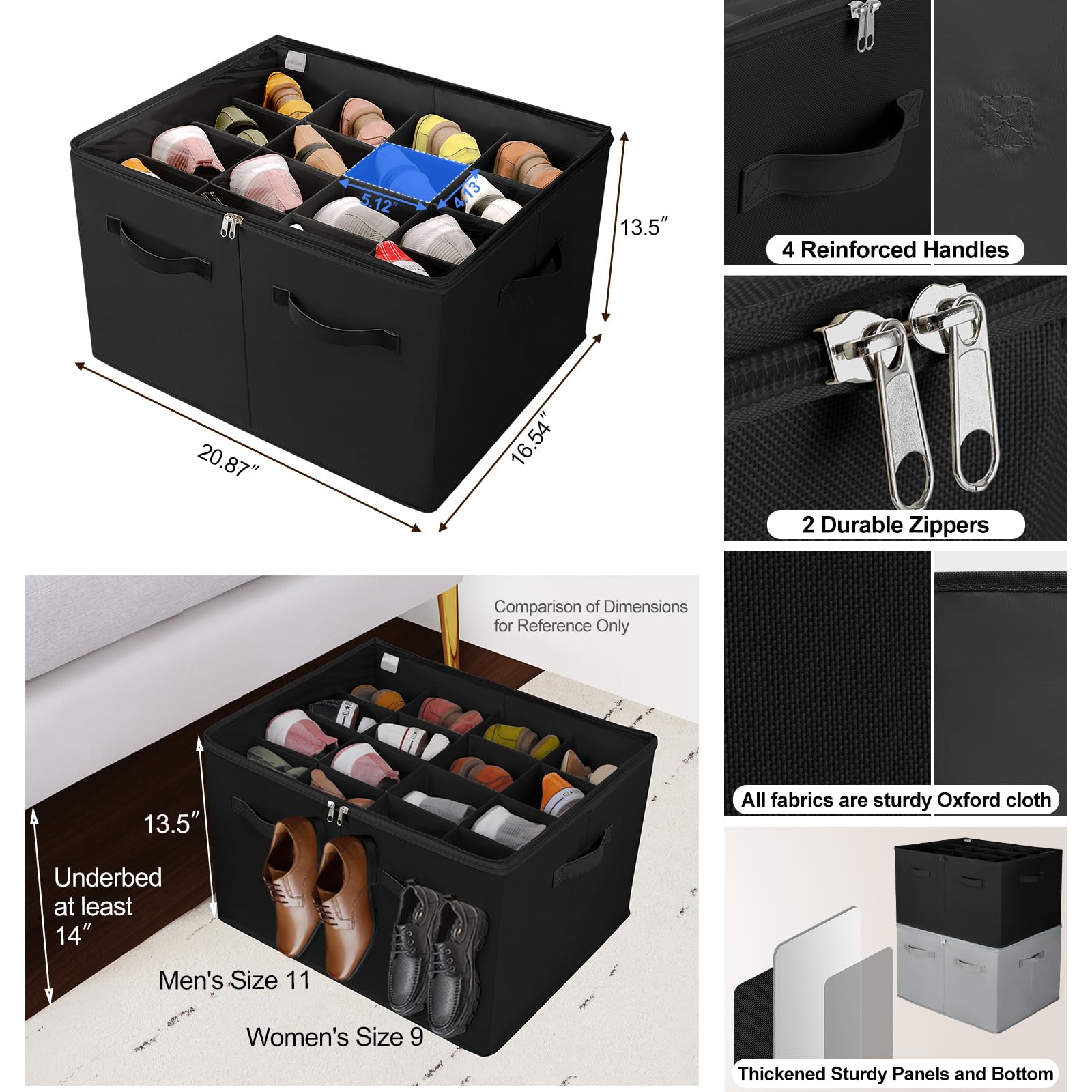 TOPIA HOME adjustable dividers closeup for customizable organization