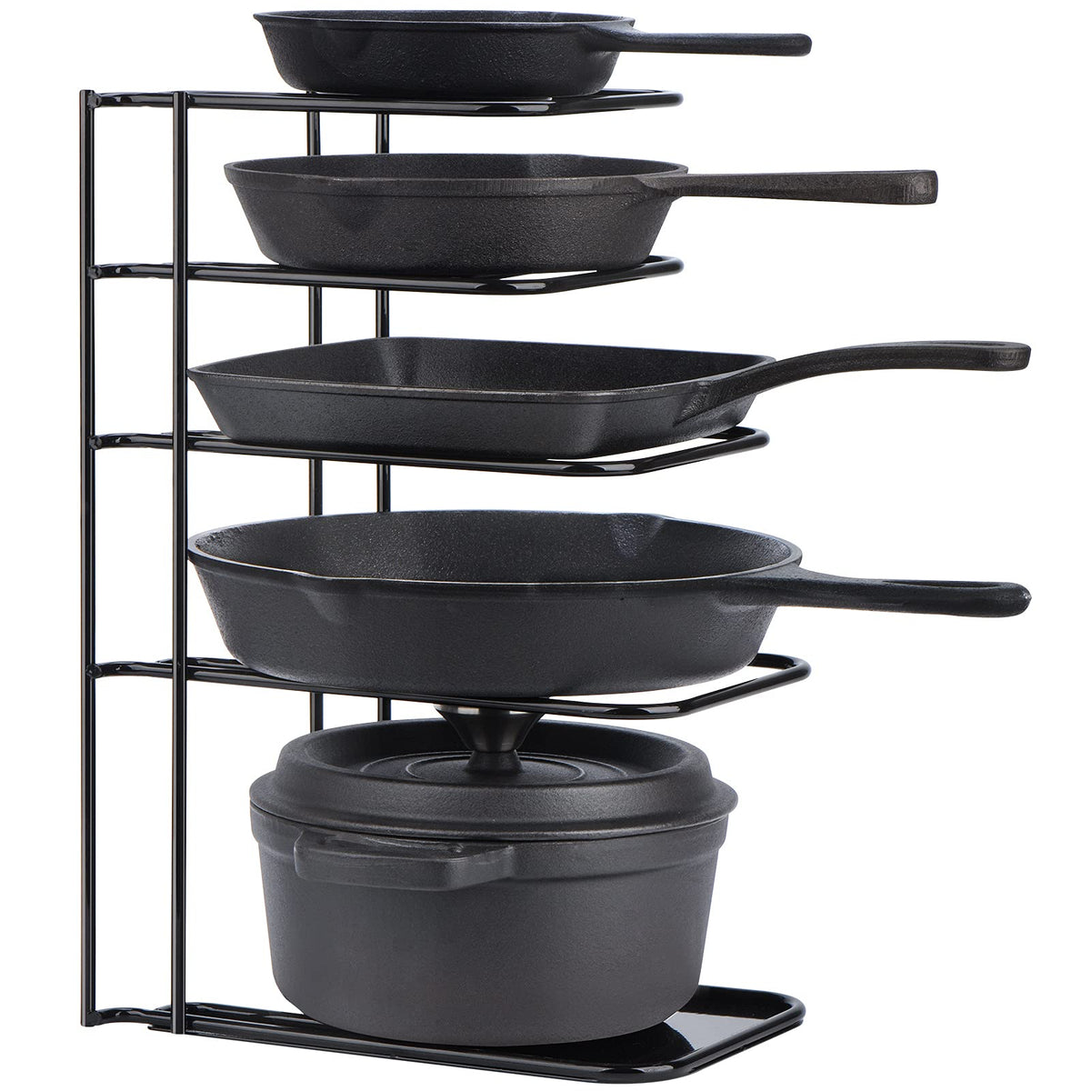 Toplife front view pan rack showing five-tier storage and stable base
