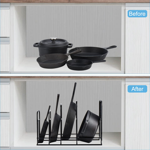 Toplife loaded with cast iron skillets showing secure heavy-duty support