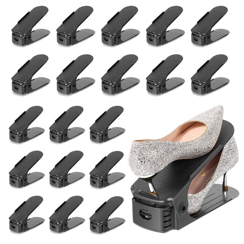 TOPNEW front-packaging showing 20 black shoe slots and clear benefits
