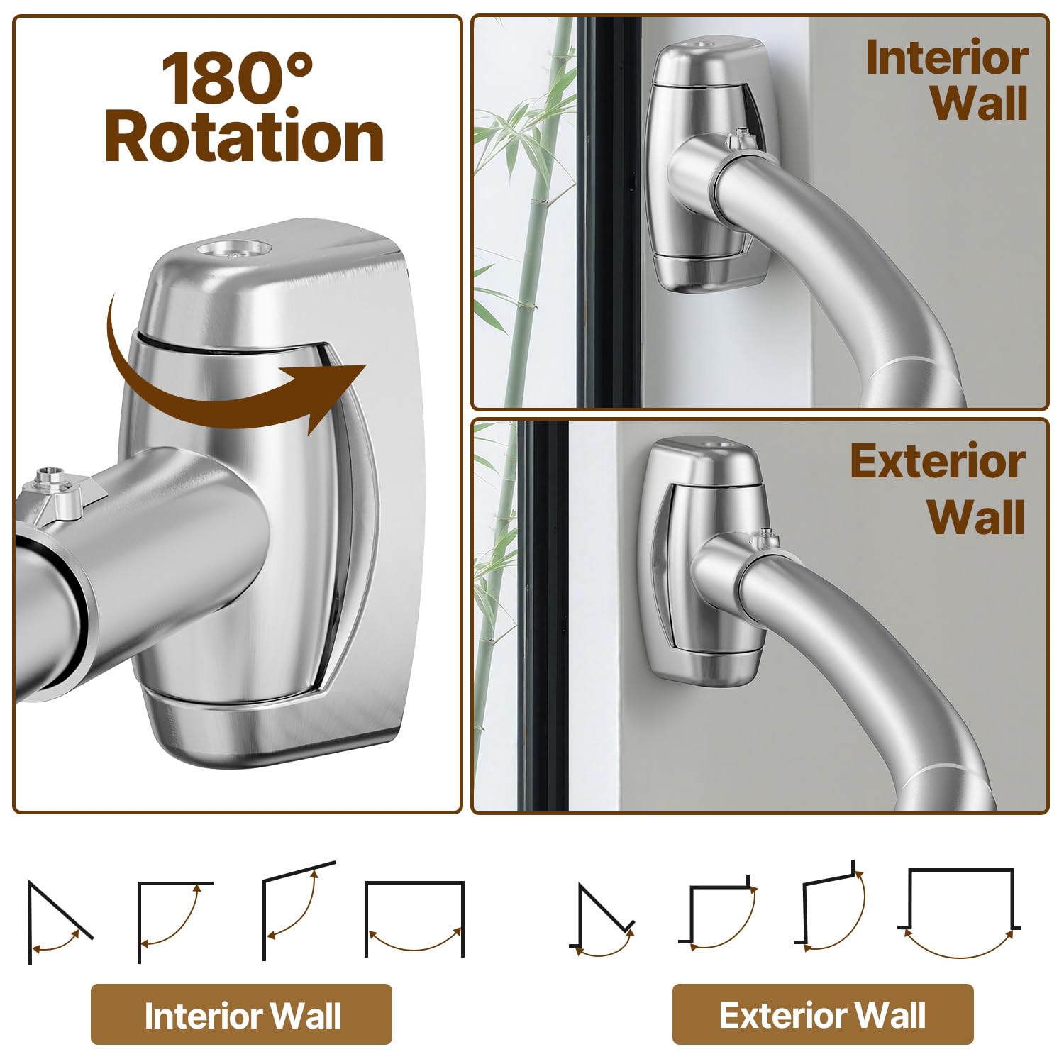 TOPROD adjustable bracket detail enabling custom-angle installation