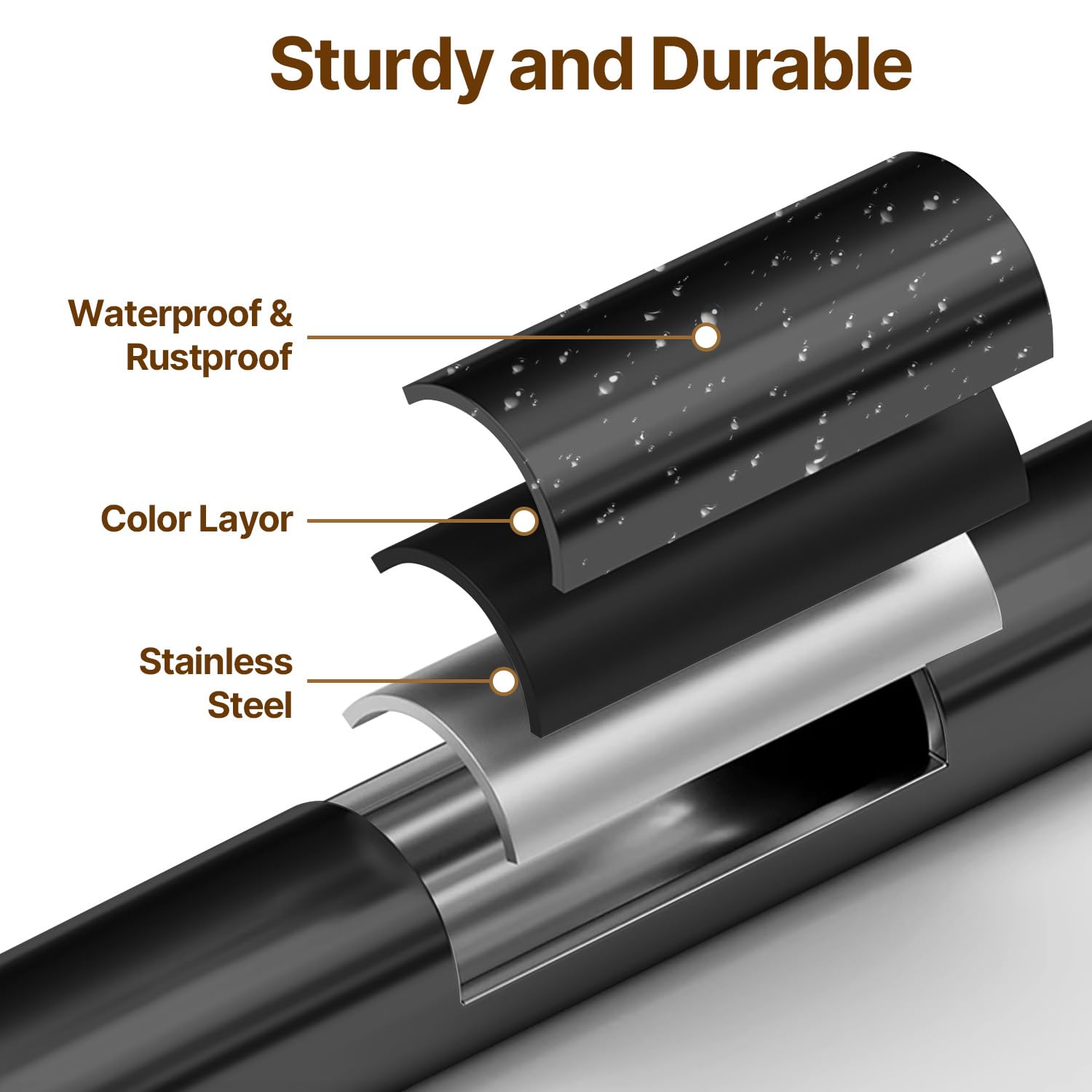 TOPROD telescoping rod partly extended, demonstrates 48 to 72 inch adjustability