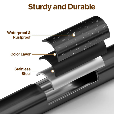 TOPROD telescoping rod partly extended, demonstrates 48 to 72 inch adjustability