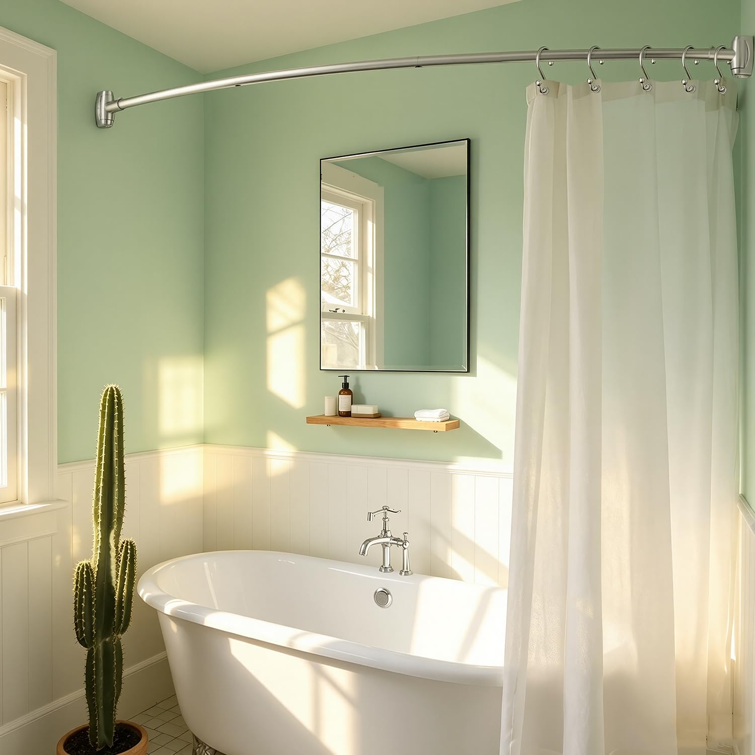 TOPROD lifestyle bathroom scene improving comfort and curtain clearance