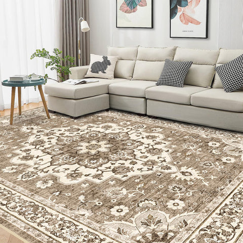 TOPRUUG pet-friendly scene with dog on rug showing durability and easy cleaning