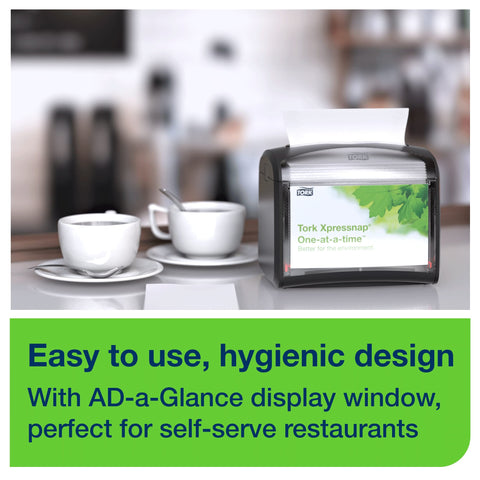 Tork Xpressnap AD-A-Glance panel displaying promotional message benefit