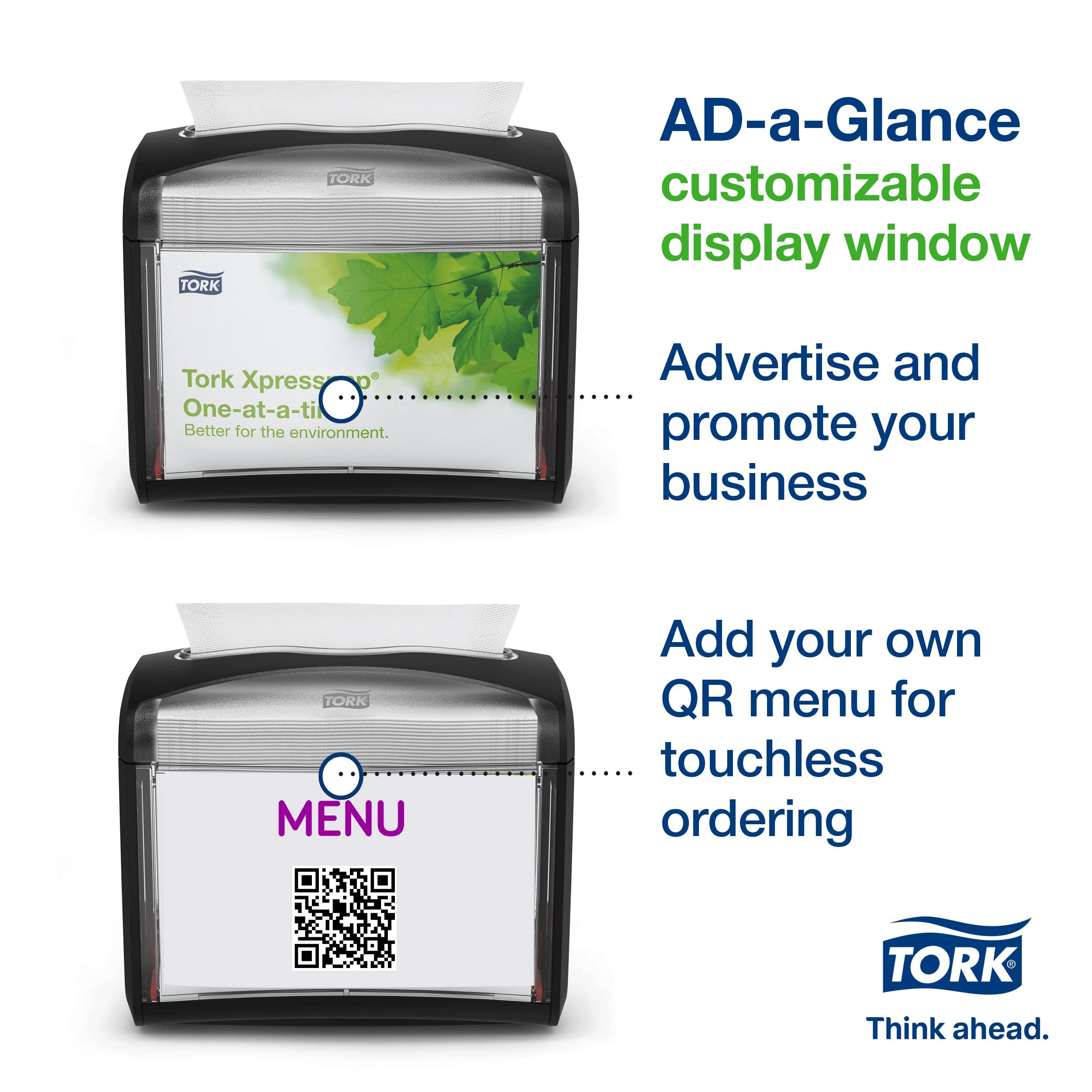 Tork Xpressnap top open for refill illustrating easy maintenance and speed
