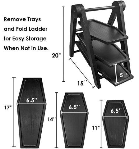 TOSOENPHY coffin tray side profile demonstrating sturdy A-frame stability benefit