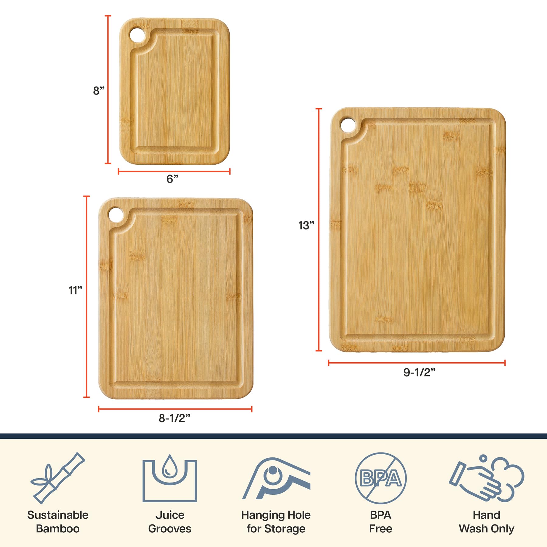 Totally Bamboo bamboo grain detail showing smooth durable surface for knife care
