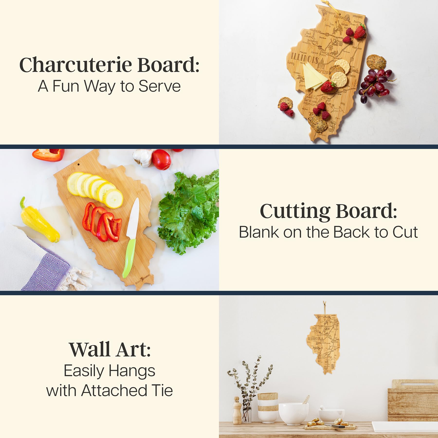 Totally Bamboo smooth back surface for knife-friendly prep