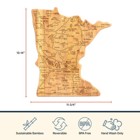 Totally Bamboo Minnesota board hung on wall with tie for decorative storage