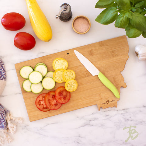 Totally Bamboo reverse blank side for cutting, provides durable knife-friendly surface