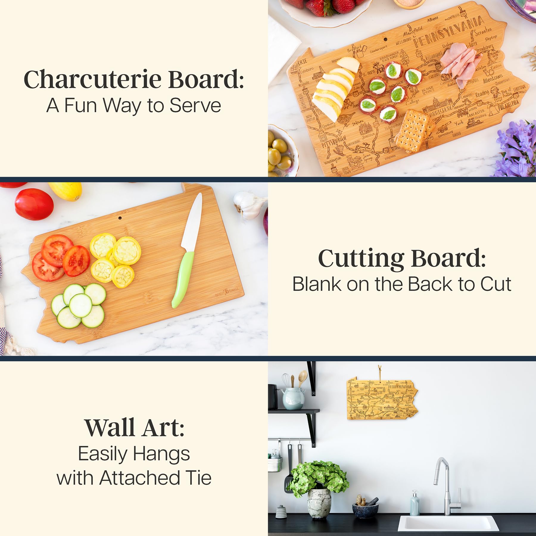Totally Bamboo smooth reverse cutting surface for practical prep