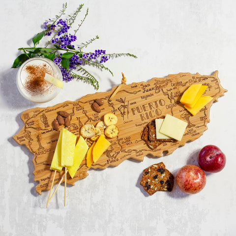 Totally Bamboo board next to ruler showing 18 by 7 inch dimensions for size clarity