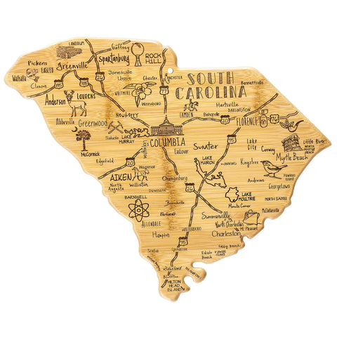 Totally Bamboo front view engraved map as stylish serving surface