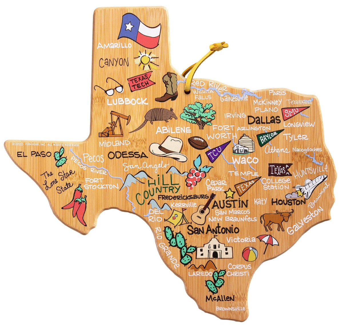 Totally Bamboo Texas front artwork showing colorful state map and vibrant décor benefit