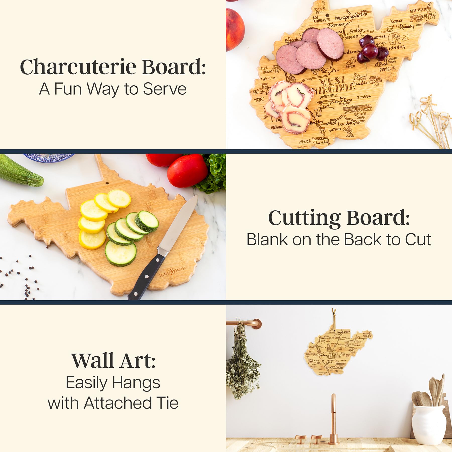 Totally Bamboo smooth reverse cutting surface for durable prep