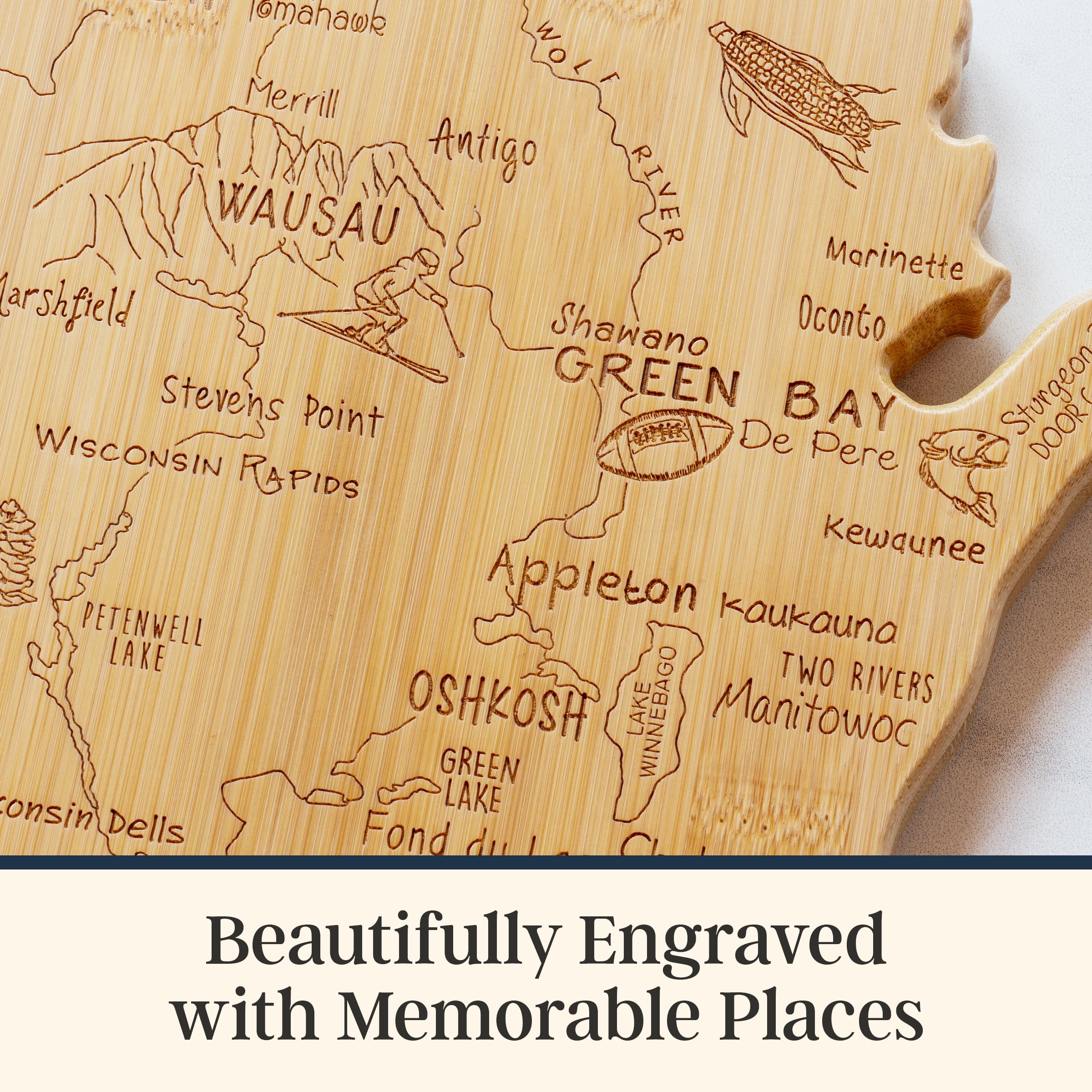 Totally Bamboo board hanging on wall as decorative Wisconsin artwork
