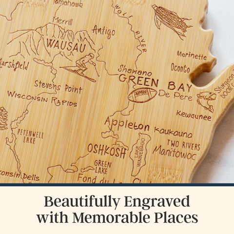 Totally Bamboo board hanging on wall as decorative Wisconsin artwork