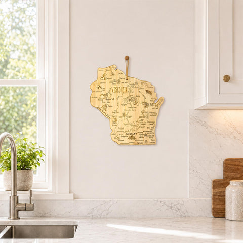 Totally Bamboo shown with utensils to display board size and scale