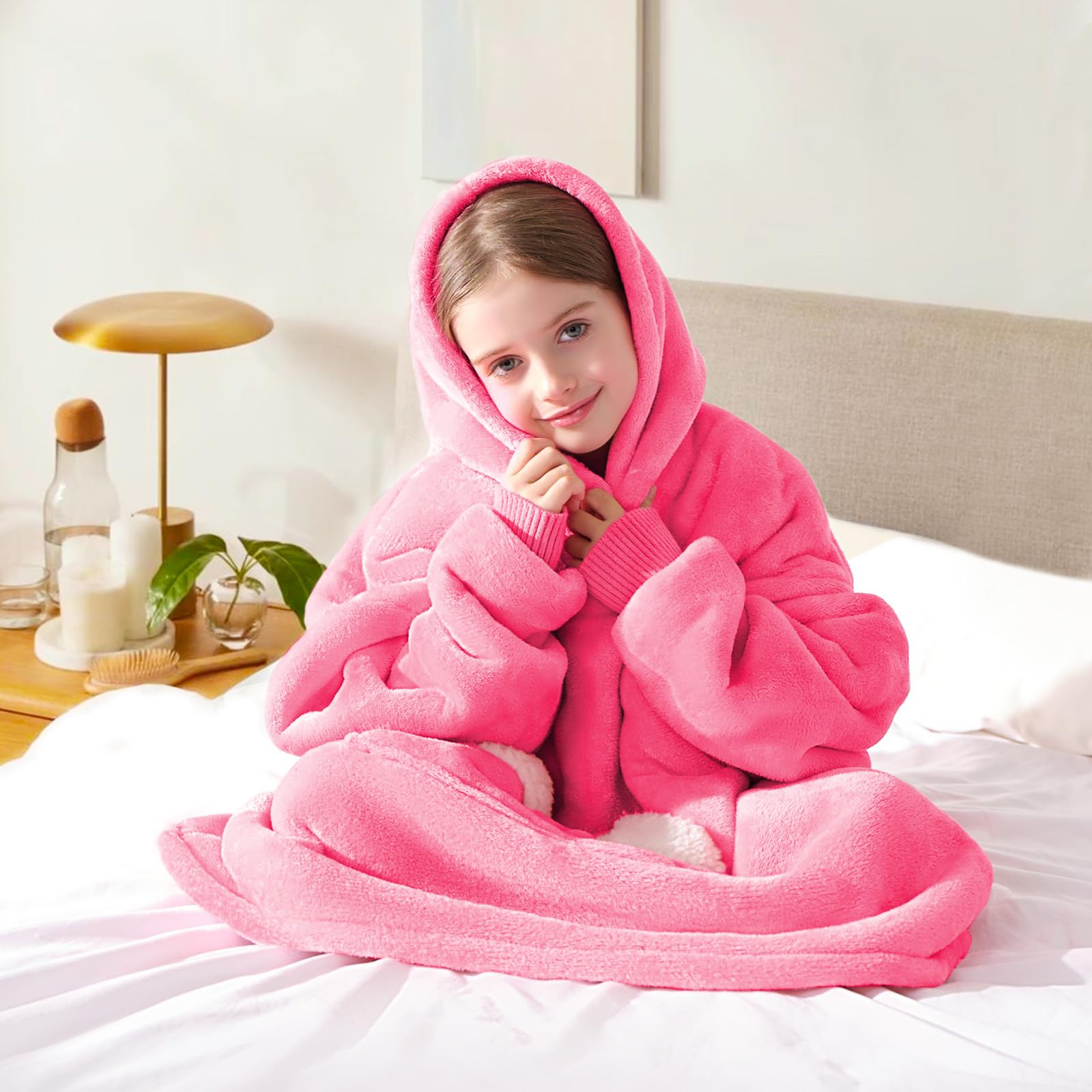 Touchat close-up of sherpa texture highlighting plush softness and warmth