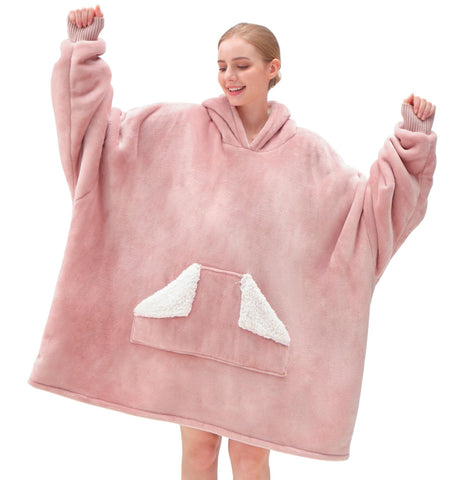 Touchat folded hoodie with care label showing easy machine-washable convenience